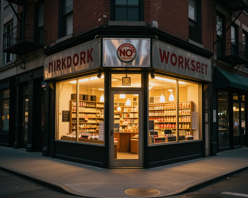 New York Street Scene with Economic Tension