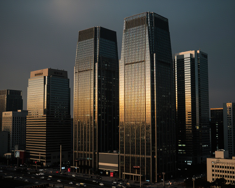 Seoul Financial District Dusk