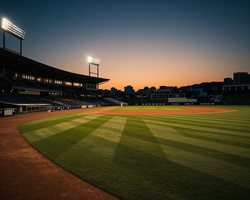 Nostalgic Baseball Stadium at Dusk