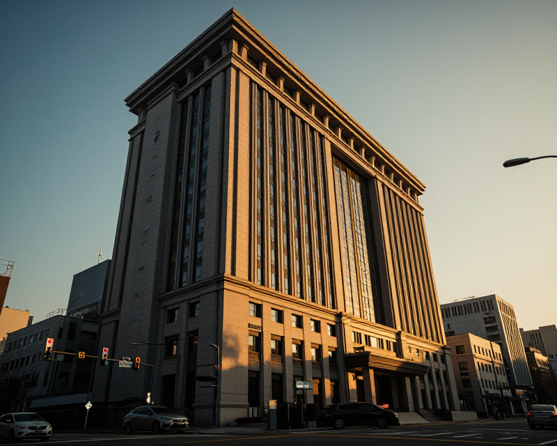 Bank of Korea Building at Sunset